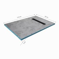 MARWELL Duschelement 90 x160 x 4 cm direkt befliesbar mit integrierter Ablaufrinne und waagerechtem Ablauf - bodeneben und barrierefrei einbaubar - integriertes Gefälle – Ansicht 6