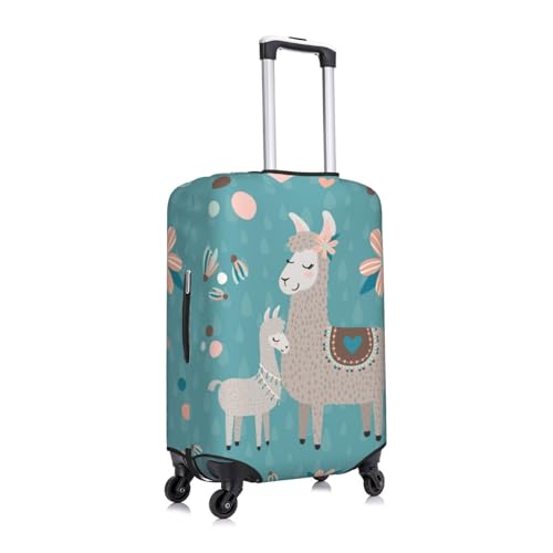 Teal Mama Llama Luggage Cover TSA Approved Stylish Dust and Scratch Resistant Luggage Case Protector Washable Elasticated Luggage Covers for Kids and Adults2