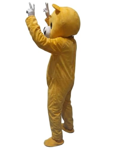 Image of BookMyCostume Fleece Buy Funny Yellow Prank Bear Mascot Costume For Instagram Youtube Videos Making & Events | Adults | Full Size