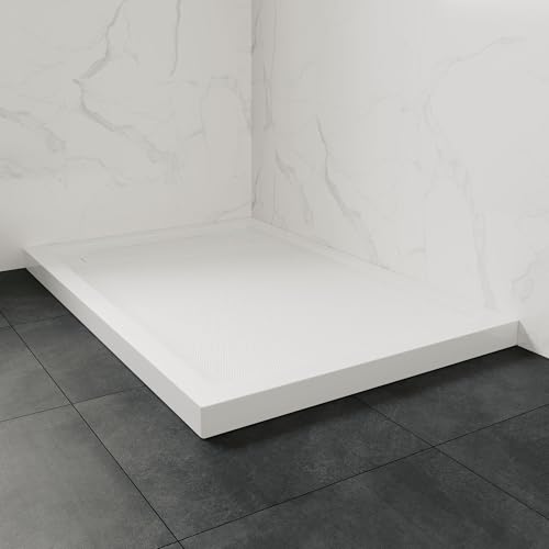 OVE Decors 54-in W x 36-in D Shower Base Pan Rectangle, Hidden Side Drain, White Acrylic, Reversible Design - Thumbnail 4