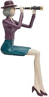 Amoy-Art Woman Sculpture Figurine Tabletop Statue Arts Polyresin Home Decor Gifts 22cm