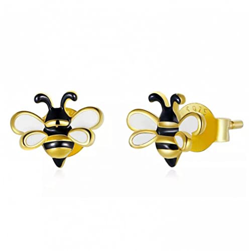Boucles d'oreilles tige en argent sterling 925 abeille délicate