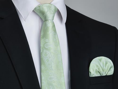 Image of Enlision Ties for Men Floral Tie Handkerchief Cufflinks Set Formal Flower Classic Mens Necktie & Pocket Square Wedding