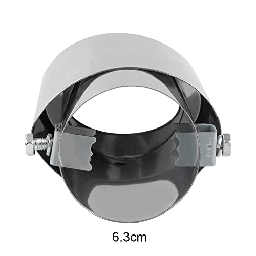 Punta de escape universal de acero inoxidable redondo plateado para coche 6