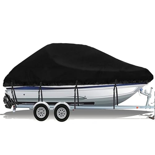 DESHVA 420D im Freien Premium Boot Persenning, 11-27FT Oxford Gewebe wasserdichte Bootspersenning Staubdichte UV-beständige Bootsplane für Yacht Schnellboot Angelboot V-Rumpf,25 * 27FT=1008 * 590CM