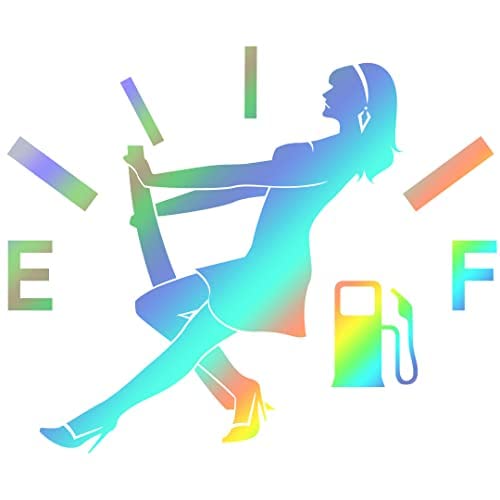 Murimt Funny Decals For Cars,High Gas Consumption Car Stickers Fuel Gage Empty Car Decals For Women（Holographic Color） #TOP6