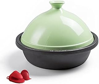 Tagine Pot - Olla de hierro fundido marroquí para tajine de hierro fundido, olla de tajine esmaltada marroquí, olla de inducción, olla de arcilla hecha a mano, olla de cocción lenta