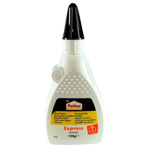 Pattex Express - Pegamento para madera (120 g, 5 min de secado, resistente al agua), color blanco