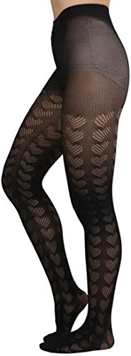 Image of ToBeInStyle Women's Valentine Day Themed Opaque Sheer Pantyhose w /Heart Love