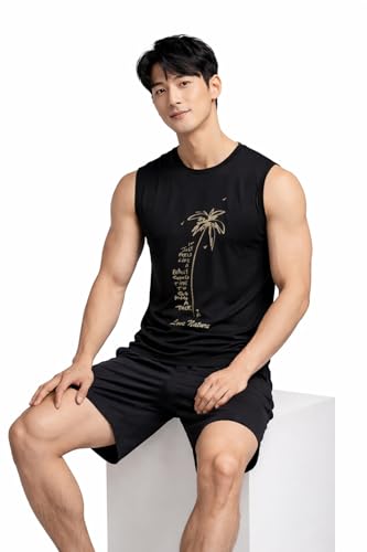 Image of JUGULAR Tank Tops Sleeveless T-Shirt for Men Gym Wear Vest Printed Stylish Round Neck Running for Sports Workout Fitness & Casual or Beach Wear