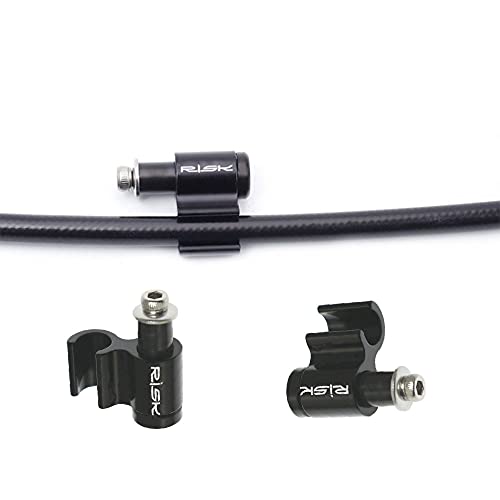 Zyamy 4Pcs Bicycle Hydraulic Brake Cable Housing Guide Bicycle Cable Guide 0.39 X 0.73 X 0.73 Inch Hose Wire Clips Clamps Cable Grip, Black #TOP3