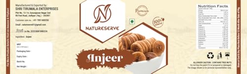 Image of NATURESERVE Afghani Anjeer Dry Fruits No Preservatives and Chemicals & Gluten-Free Rich Source of Fibre Calcium & Iron Low in Calories and Fat Free 100gm