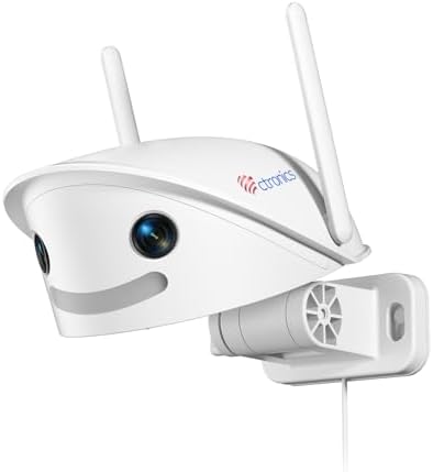 Ctronics 2.5K 4MP Outdoor WiFi Surveillance Camera - 180° Panoram...