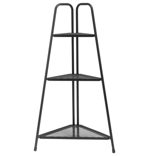 JUNENTER 金属製プラントスタンド 屋内用 3段式金属??製プラントシェルフ 複数の植物用 44インチ段式背の高いコーナープラントディスプレイスタンド バルコニー リビングルーム パティオ ガーデン用フロアスタンディングフラワースタンド