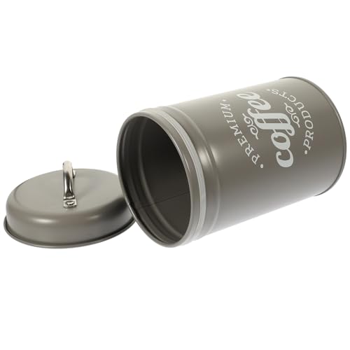 Matte Gray Airtight Coffee Canister Metal Storage Jar