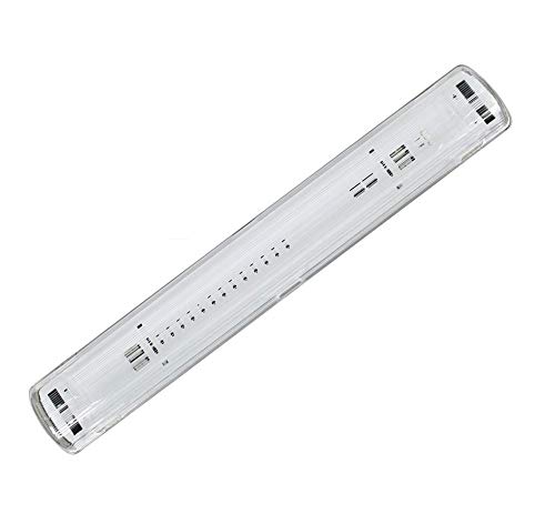 Vetrineinrete® Plafoniera tenuta stagna IP65 per 2 tubi a led neon attacco t8 g13 60 120 150 cm da parete soffitto tubo per interni ed esterni lampada da muro impermeabile (150cm 58w) P53