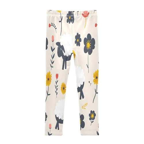Bolaz Toddler Girls Leggings Printed Yoga Pants Leggings Sheep and Flower for Kids2