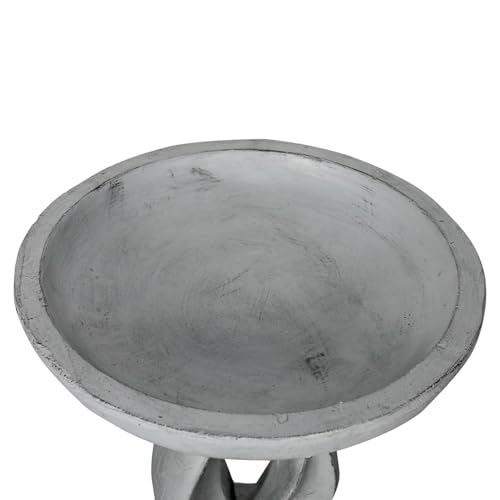 Image of SunJet 21.8inch High Concrete Bird Bath, Freestanding Birdbaths & Birdfeeder - Stylish Outdoor Bird Baths Feeding Bowl for Outdoors Garden Patio Yard Lawn Decor