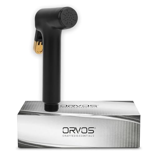 Image of Orvos Health Faucet, Golden Black, ABS Outer Body with Brass Pin Inside, Gun only, Jet Spray for high end Luxury Toilets