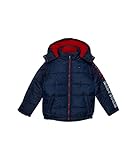Tommy Hilfiger Boys' Heavyweight Puffer Jacket, Navy Blazer Classic Logo, 10-12