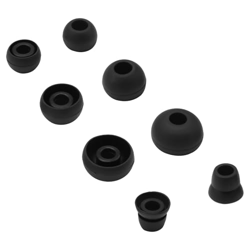 Replacement Silicone Eartips Silicone EarBuds Ear Tips Eargels For Powerbeats 2 / Powerbeats 3 Monsterbeats Beats by dre Wireless Earphones - Set of 8 (Black) 5.5-6.5mm Can Be Used