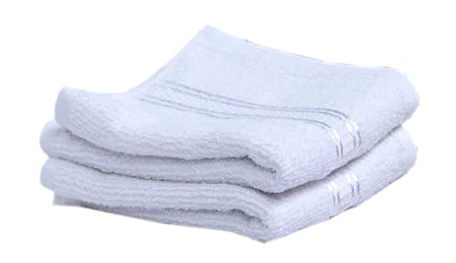 Image of Space Fly White Color 500 GSM Cotton Face Towel for Women | Soft Towel for Face | Baby face Towels Newborn | Soft Hand Napkins for Women | Small Towel | Face Towel Set (25 x 25, 2)