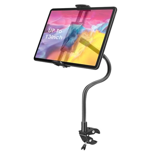 EEEKit Laufband Tablet Halter, Schwanenhals Fahrrad Lenker Halterung Klemme für 4.7-13 Zoll Gerätes, für Stationäre Fahrrad, Heimtrainer und Trainingsgeräte EEEKit Laufband Tablet Halter, Schwanenhals Fahrrad Lenker Halterung Klemme für 4.7-13 Zoll Gerätes, für Stationäre Fahrrad, Heimtrainer und Trainingsgeräte