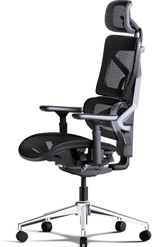 MELOKEA Heavy Duty 440LBS 200kg XXL Ergonomic Office Gaming Chair with Backrest Height Adjustable and Adjustable Seat Depth, 4D Magic Arm | Auto-chasing Lumbar, High Back Computer Desk Chair Big&Tall