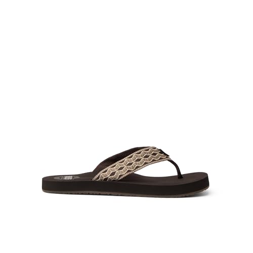 REEF Mens Smoothy Beach Flip Flop, Soft Woven Strap Made From 100% Recycled PET, Brown/Brown, 5 - image 5