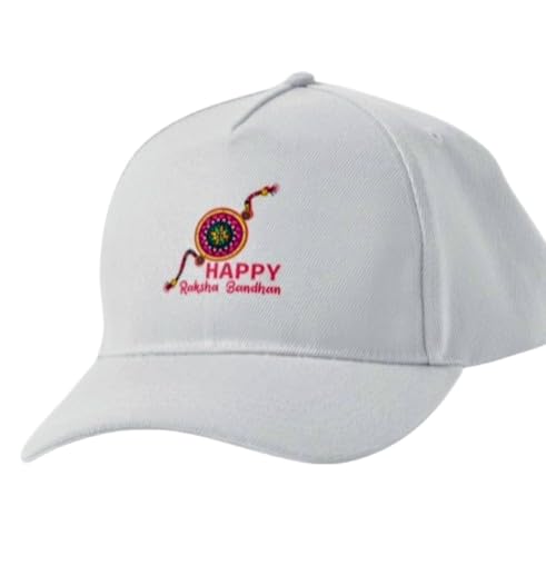 Happy Raksha Bandhan Printed Baseball Cap, White-picture-11