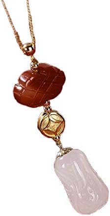 Natural South Red Hetan Jade Girl Sweater Chain Pendant