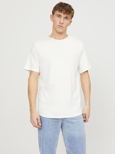 JACK&JONES Basic T-Shirt Rundhals Kurzarm Jersey Baumwolle Shirt Regular Fit JJEBASHER, Cloud Dancer,XL – Ansicht 2