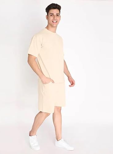 Image of ELLITI Cotton Blend Casual Round Neck Printed T-Shirt and Shorts Set, Men's Pyjama Co-Ord Set, Sleepwear & Loungewear, Summer Night Wear, Night Suit, Night Dress,Beach Weaver Suit For Men.