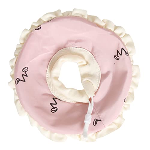 Yardwe 1 Stück Haustierversorgung Wurmkur für Katzen Katzenschreck Katzenbehandlung Kette Schutzkragen für Haustiergesundheit Anti-Beiß-Schutzkragen Anti-Leck-Schal kratzfester Schal Rosa