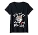 Donna Just a Girl who Loves Wolves per le Ragazze Fan di Lupi Maglietta con Collo a V