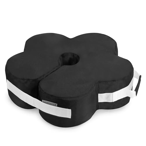 Lawn Social Umbrella Base Weight Bag, Round Heavy Duty Sand Bags for Cantilever Patio Umbrella, Universal Fit for Any Offset Design, Stabilize and Secure Umbrella (Black)