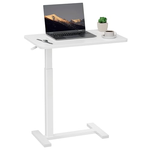 Simple Deluxe Overbed Bedside Table with Hidden Casters, Adjustable Pneumatic