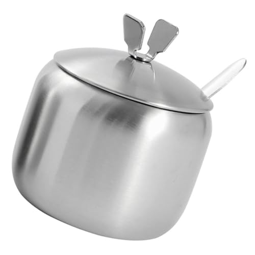 MUCKLILY 1Set Stainless Steel Spice Jar Modern Salt Container for Seasoning Sugar Storage Sleek Design for Kitchen Dining for Spices Sugar Pepper and More
