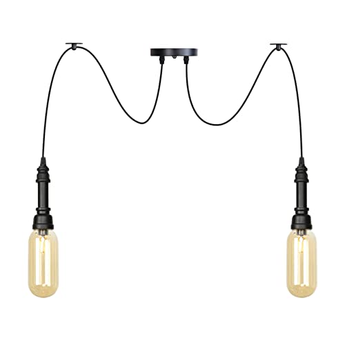 Lampe araignée de plafond réglable vintage à led en verre industriel 2/3 lumières