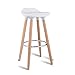 COSTWAY Barstools Set of 2, Modern Comfortable Armless Bar Stool, Counter Height Bistro Pub Side Stools, Backless Barstools with Wooden Legs, for Home & Kitchen (White)