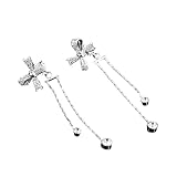 Set Pendientes Lazo Estilo Selvático con Circones Incrustados, Diseño con Aguja Perforante y Clip Espiral Sin Agujero Apto para Cartílago Ceja y Labio Unisex(Gold,Unpierced ears)