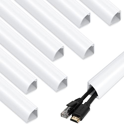 Image of Corner Cable Concealer, 136-inch Cord Cover, Large Capacity Paintable Cable Management Channel for Floor, Ceiling, Wall - 8 X L 17in