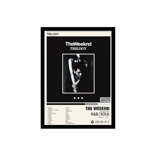 Image of BLINKART The Weekend- TRILOGY Wall Photo Frames | Wall Art for Bedroom, Living Room, Studio or Office | Album Cover Print with Spotify Song Link QR Code | Gift for Fans - 8x12 In
