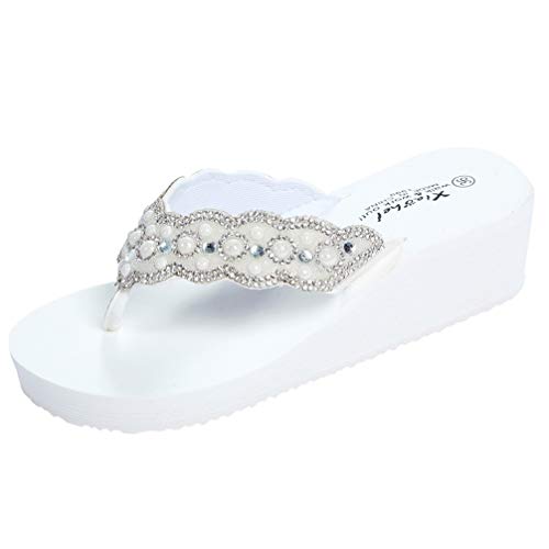 Womens Open Toe Shining Wedge Sandal Slip-On Flip Flop Beach Travel Indoor Outdoor Slipper2