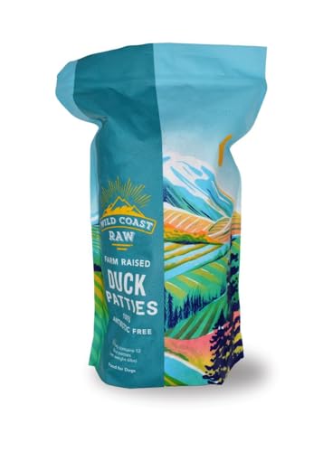 Wild Coast, Raw Duck Patties Raw Frozen Dog Food, 96 ounce