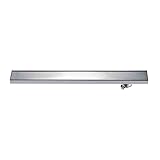Scarico per pavimento doccia invisibile, inserto per piastrelle, scolapiatti rettangolare per bagno, acciaio inossidabile 304 con filtro per capelli, per cucina, bagno, garage, seminterrato (B 120 cm)