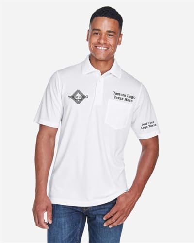INK STITCH Men Core365 Custom Embroidery Logo Texts Performance Pique Pocket Polo Shirts2