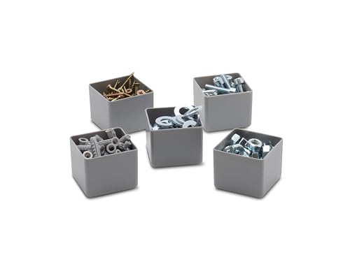 1a-TopStore 10 Stk. Einsatzkästen Einsatzboxen Schubladen-Einsatzkasten Sortierboxen, 32 Größen, 5 Farben (grau, 49x49x40 mm) – Ansicht 3