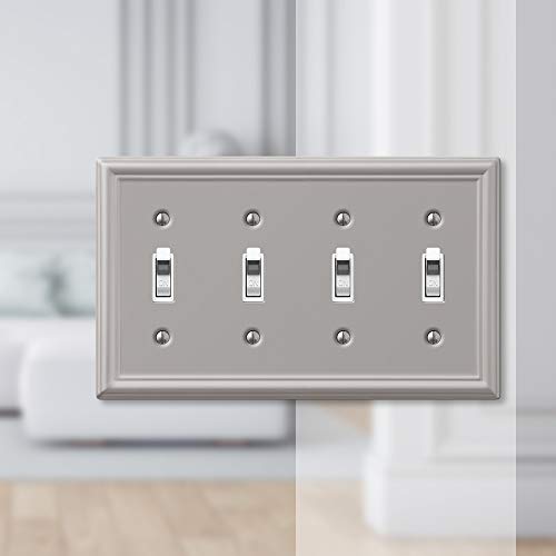 Image of Amerelle 149T4BN Wallplate, Quad Toggle, Brushed Nickel