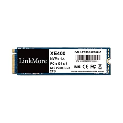 LinkMore XE400 2TB M.2 2280 PCIe Gen 4X4 NVMe 1.4 Internal SSD, Solid State Drive, Up to 4650MB/s for Latop and PC Cover